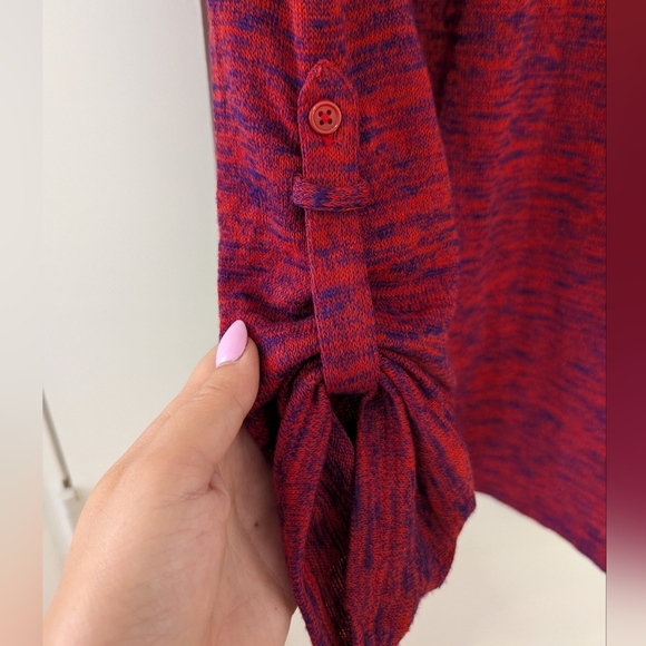 Liz Claiborne Red & Purple Knit Top - Picture 3 of 8
